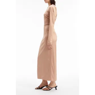 CALVIN KLEIN, Rochie midi cu detaliu rasucit, Maro nisip, 42