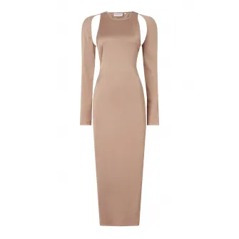 CALVIN KLEIN, Rochie midi cu detaliu rasucit, Maro nisip, 42