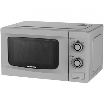 Cuptor cu microunde Heinner HMW-M2035SL, 20 l, 700 W, Control mecanic, Timer, Argintiu