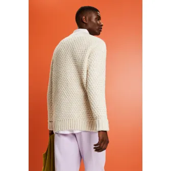 Esprit, Pulover cu decolteu la baza gatului si maneci cazute, Bej deschis, XXL