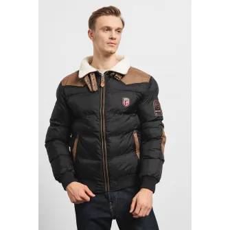 Geo Norway, Geaca cu vatelina Abramovitch, Maro fango, Negru, 2XL