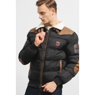Geo Norway, Geaca cu vatelina Abramovitch, Maro fango, Negru, 2XL