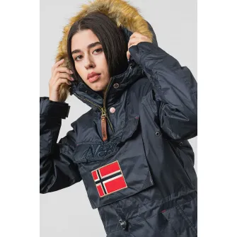 Geographical Norway, Geaca cu gluga fara inchidere Aubergine, Albastru ultramarin, XL
