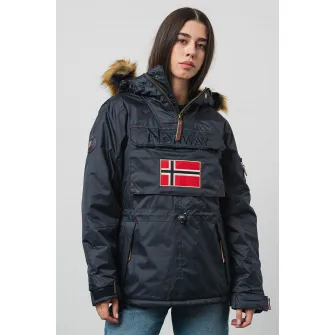 Geographical Norway, Geaca cu gluga fara inchidere Aubergine, Albastru ultramarin, XL