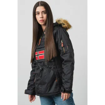 Geographical Norway, Geaca cu gluga fara inchidere Aubergine, Negru, 2XL