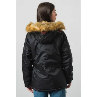 Geographical Norway, Geaca cu gluga fara inchidere Aubergine, Negru, XL