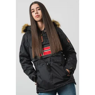 Geographical Norway, Geaca cu gluga fara inchidere Aubergine, Negru, XL