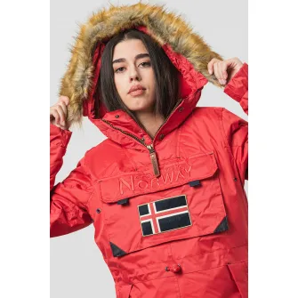 Geographical Norway, Geaca cu gluga fara inchidere Aubergine, Rosu, XL