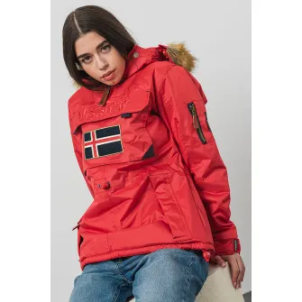 Geographical Norway, Geaca cu gluga fara inchidere Aubergine, Rosu, XL