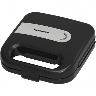 Sandwich maker HEINNER ELITESNACK SM-K750FSBK, 750w, capacitate: 2 sandwich-uri, placi antiadezive fixe tip sandwich, negru