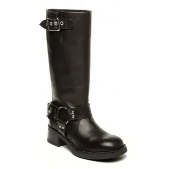 Steve Madden, Cizme medii din piele Beau, Negru, 37