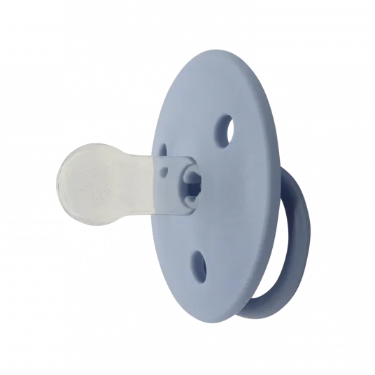Suzete rotunde din silicon pentru bebelusi Mininor blue, 2 bucati, 6+ luni, albastru