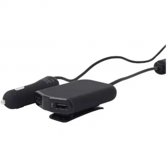 Alimentator auto Gembird, 4 x USB, 1.8m, maxim 9.6A, Negru, EG-4U-CAR-01