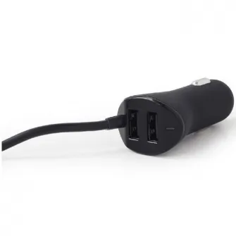 Alimentator auto Gembird, 4 x USB, 1.8m, maxim 9.6A, Negru, EG-4U-CAR-01