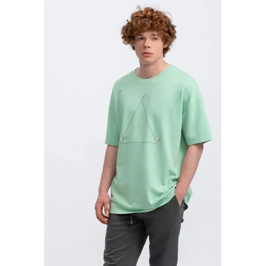 KAFT, Tricou unisex cu maneci cazute, Menta, XS