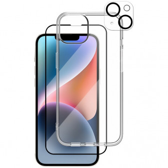 Pachet kit de instalare folie de protectie, folie protectie camera, husa Clear Case A+ pentru iPhone 14 Plus