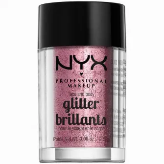 Sclipici pentru fata si corp NYX PM Face  Body Glitter 2 Rose, 2.5 g