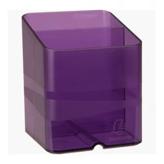Suport instrumente de scris Exacompta PEN-CUBE ChromaLine, 2 compartimente, Plastic, 74x74x93 mm, Mov Translucent