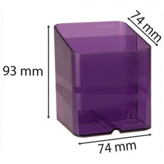 Suport instrumente de scris Exacompta PEN-CUBE ChromaLine, 2 compartimente, Plastic, 74x74x93 mm, Mov Translucent