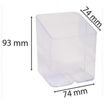 Suport instrumente de scris Exacompta PEN-CUBE Office, 2 compartimente, Plastic, 74x74x93 mm, Transparent
