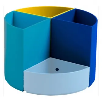 Suport modular instrumente de scris Exacompta BeeBlue, 4 compartimente repozitionabile, Plastic, Certificat Blue-Angel, Multicolor