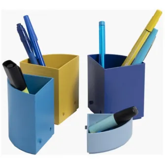 Suport modular instrumente de scris Exacompta BeeBlue, 4 compartimente repozitionabile, Plastic, Certificat Blue-Angel, Multicolor