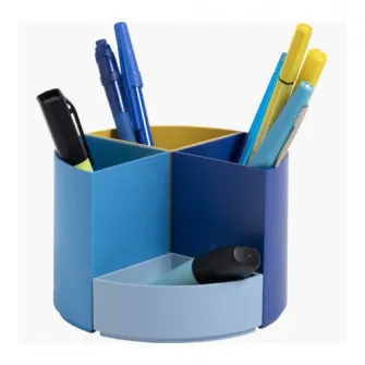 Suport modular instrumente de scris Exacompta BeeBlue, 4 compartimente repozitionabile, Plastic, Certificat Blue-Angel, Multicolor