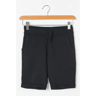 GUESS JEANS, Pantaloni sport scurti de bumbac cu buzunare, Negru, 146-152 CM