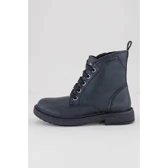 Geox, Ghete de piele ecologica Eclair, Negru stins, 27 EU