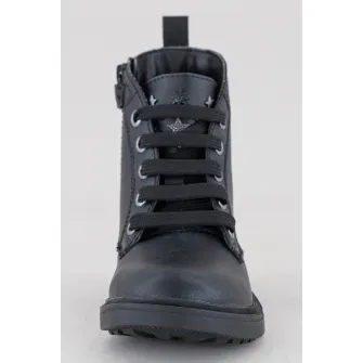 Geox, Ghete de piele ecologica Eclair, Negru stins, 27 EU