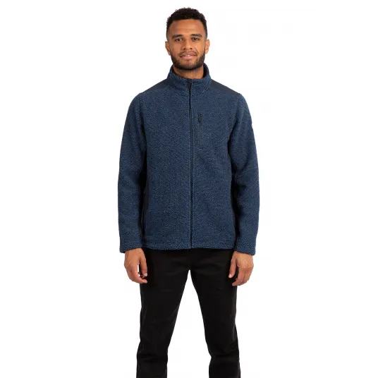 Trespass, Bluza tricotata cu fermoar pentru trekking Faratino, Albastru inchis melange, M