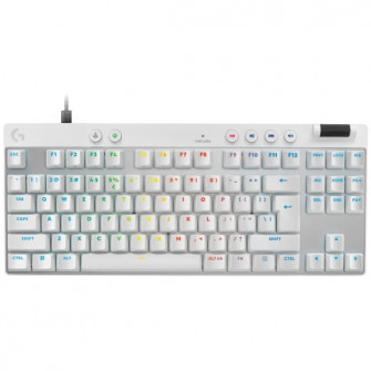 Tastatura mecanica gaming Logitech PRO X TKL RAPID, switch-uri analog, multipoint action, lightsync RGB, Alb