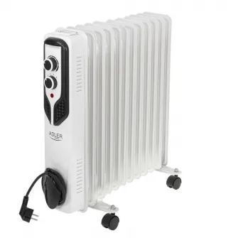 Calorifer electric cu ulei Adler, 11 elementi, termostat reglabil, alb