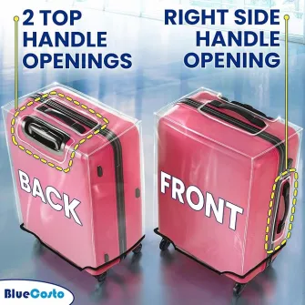 Husa de protectie pentru valiza, transparenta, 26''-28'', PVC