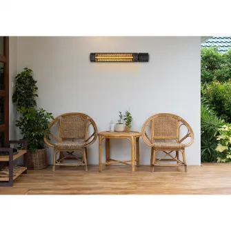 Incalzitor electric cu infrarosu de perete Heinner, putere maxim 2000 W, lampa aurie, doua trepte de putere 1000/2000 W, telecomanda