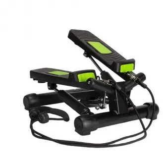 Mini stepper VirtuFit ST10 2 in 1, corzi elastice pentru antrenamentul bratelor, calculator integrat, cabluri de rezistenta, amortizoare hidraulice, greutate maxima utilizator 100kg
