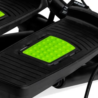 Mini stepper VirtuFit ST10 2 in 1, corzi elastice pentru antrenamentul bratelor, calculator integrat, cabluri de rezistenta, amortizoare hidraulice, greutate maxima utilizator 100kg