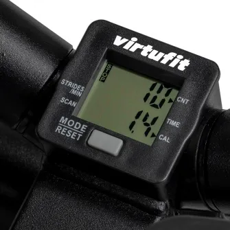 Mini stepper VirtuFit ST10 2 in 1, corzi elastice pentru antrenamentul bratelor, calculator integrat, cabluri de rezistenta, amortizoare hidraulice, greutate maxima utilizator 100kg