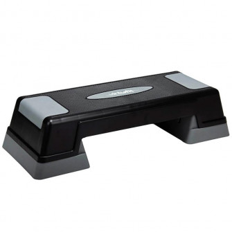 Stepper aerobic Virtufit, Ajustabil in 3 trepte, PVC, reglabil, negru/gri
