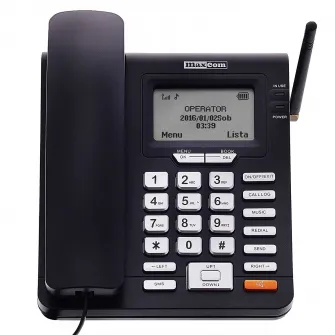 Telefon fix Maxcom Comfort MM28DHS cu SIM, Black
