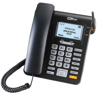 Telefon fix Maxcom Comfort MM28DHS cu SIM, Black