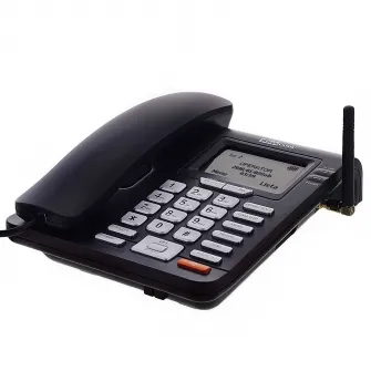 Telefon fix Maxcom Comfort MM28DHS cu SIM, Black