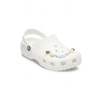 Crocs, Talisman cu margele pentru saboti Jibbitz, Auriu, Alb