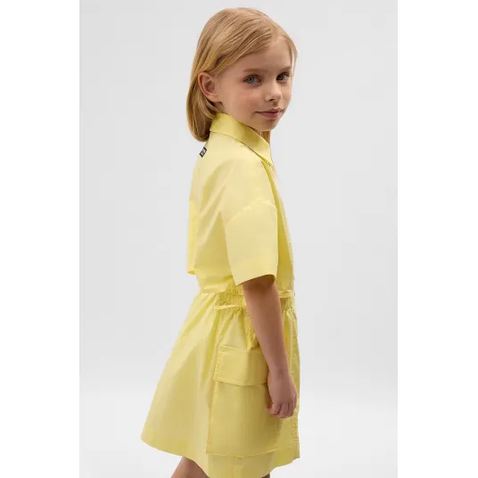 GULLIVER, Rochie-camasa cu decupaj, Galben, 110 CM