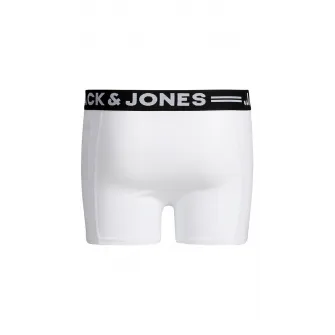 Jack & Jones, Set de boxeri cu banda logo Sense - 3 perechi, Alb, Gri melange, Negru, 164 CM