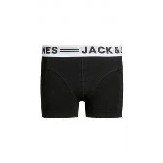 Jack & Jones, Set de boxeri cu banda logo Sense - 3 perechi, Alb, Gri melange, Negru, 164 CM