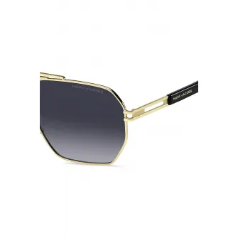 Marc Jacobs, Ochelari de soare aviator cu rama metalica, Auriu, Negru, 60-14-145