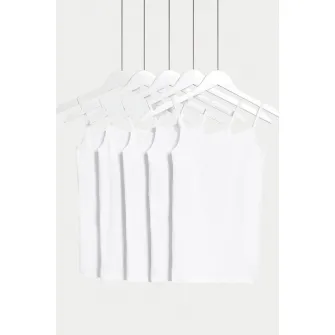 Marks & Spencer, Set de topuri - 5 piese, Alb, 158-164 CM