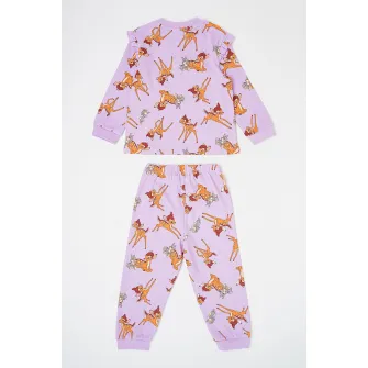 Original Marines, Pijama lunga cu desene, Maro cognac, Portocaliu, Lila, 74 CM