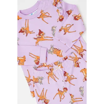 Original Marines, Pijama lunga cu desene, Maro cognac, Portocaliu, Lila, 74 CM